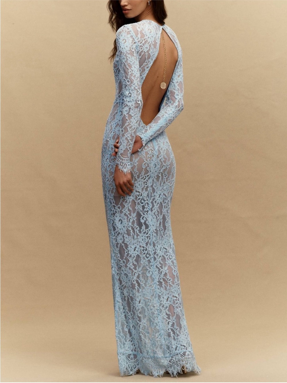 Bronx and Banco Bronx & Banco Electra Lace Gown Maxi Dress Blue